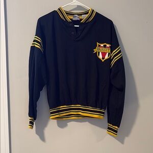 Vintage Varsity Black and Yellow Men's Sweater